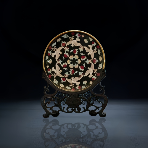 【林汝琼】新中国国礼景泰蓝和平鸽大圆盆(含装帧)