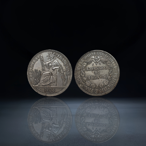 【袁明五】1908 年法属印支贸易银圆(坐洋)