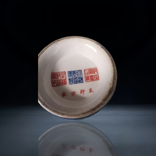 【郭之华】祭蓝釉描金缠枝花卉纹瓶