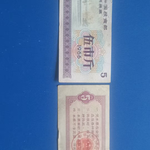 【赵振镐】1966 年全国通用粮票伍市斤(单张)