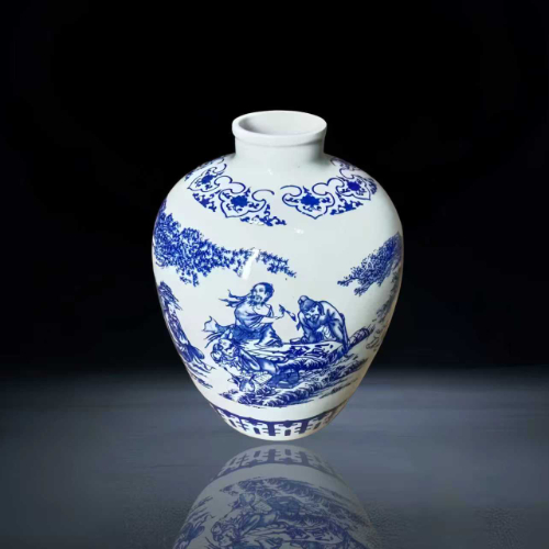 【钟德強】青花人物纹实用酒坛