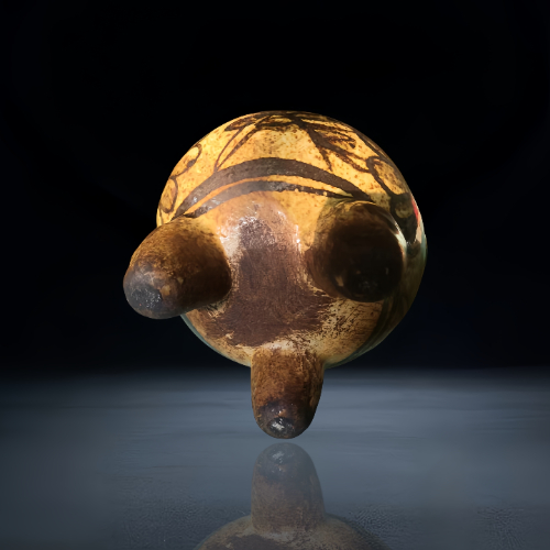 【郭之华】黄釉褐彩双耳三足香炉