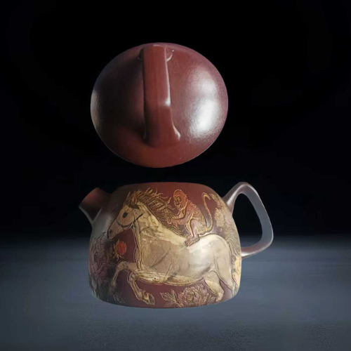 【魏忠和】顾景舟款描金马上封侯紫砂壶