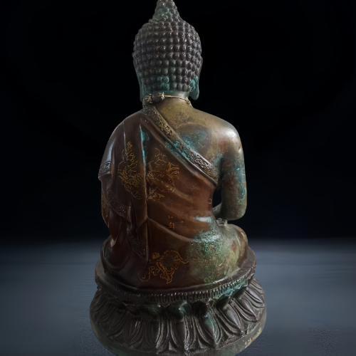 【李忠庆】铜鎏金释迦牟尼佛坐像