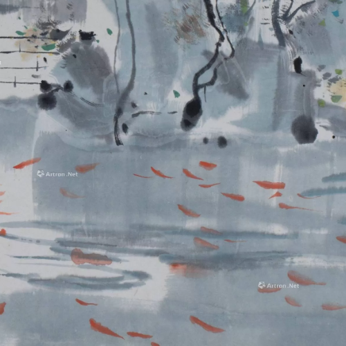 吴冠中 苏州园林 镜心