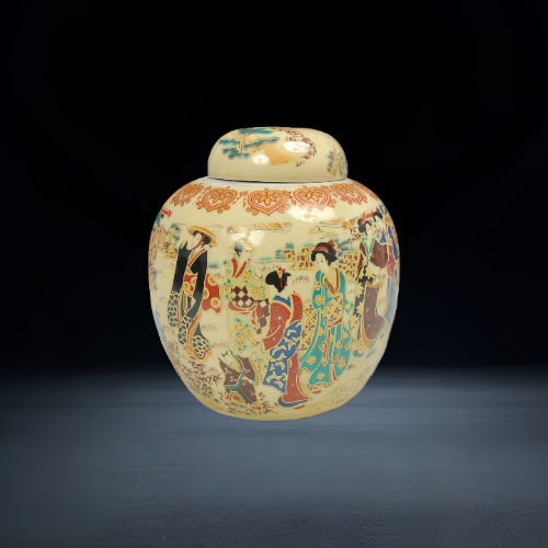 【丁孟珍】东瀛雅器 —— 日本九谷烧百美图盖罐