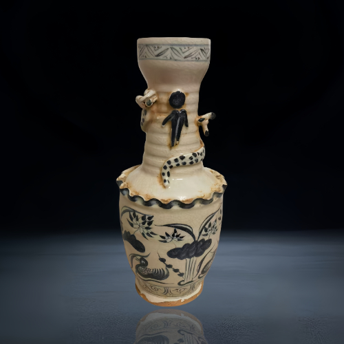 【徐惠光】宋元吉州窑青花堆塑龙纹瓶