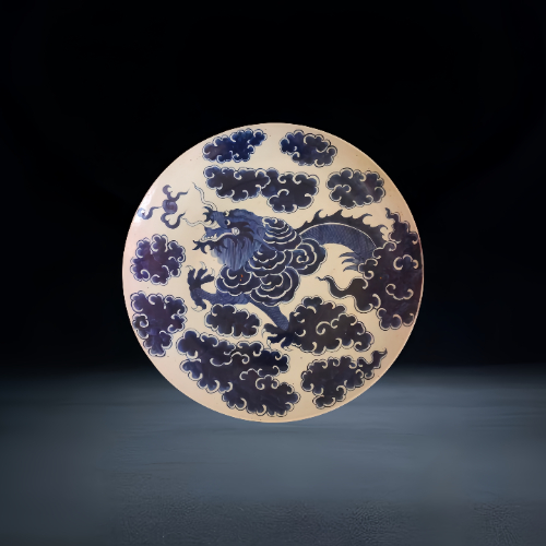 【刘学才】青花云龙纹大盘