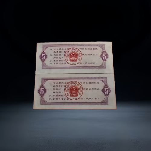 【夏金如】1966 年全国通用粮票伍市斤双枚组