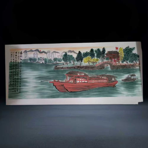【向国松】国画《南湖红船》