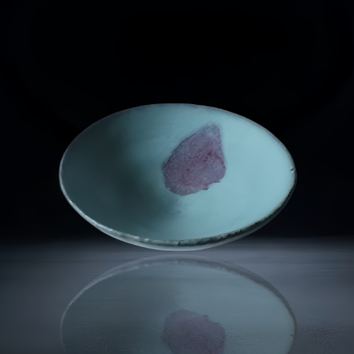 【钟荟河】宋代钧窑天蓝釉紫斑鸡心碗