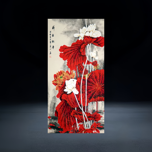 【王庆忠】彩墨荷花主题国画